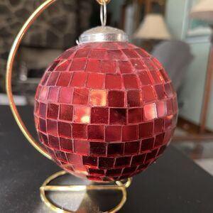 Christian Siriano NY Set of 4 Mirror Disco Ball Christmas/New Years Ornaments